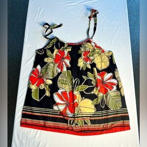 🎉Jeanstar Floral 100% Cotton Tank Tie at Shoulders Size Small
